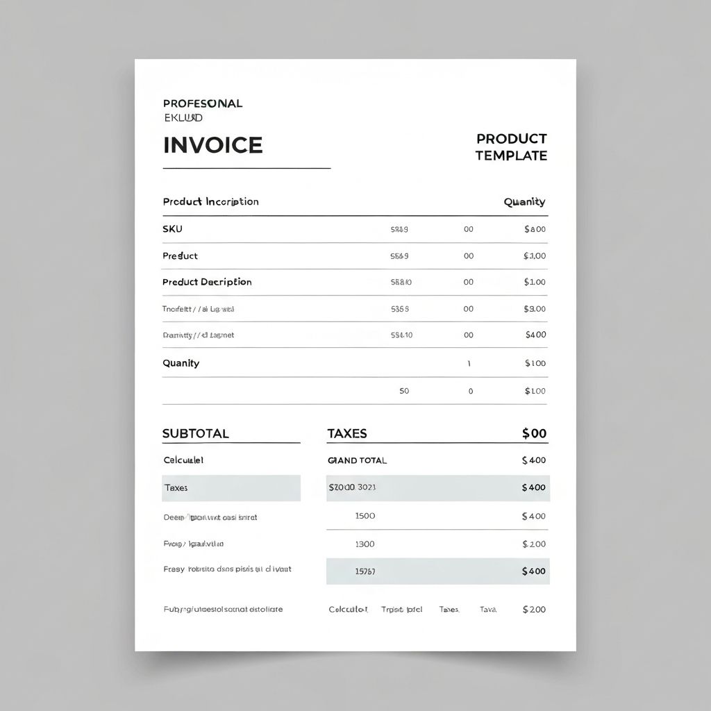 Product Invoice Template Preview
